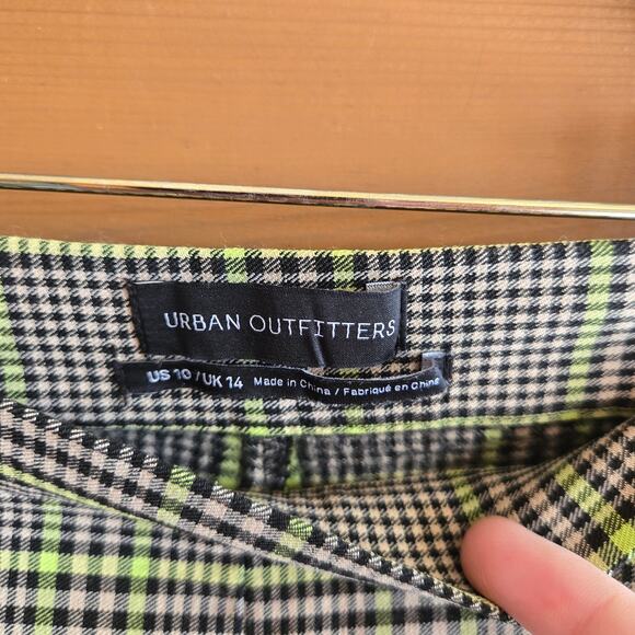 Urban Outfitters Lola Plaid Kick Flare Pant Y2K 90's Bottoms Size 10 Crop Boho - Picture 6 of 6